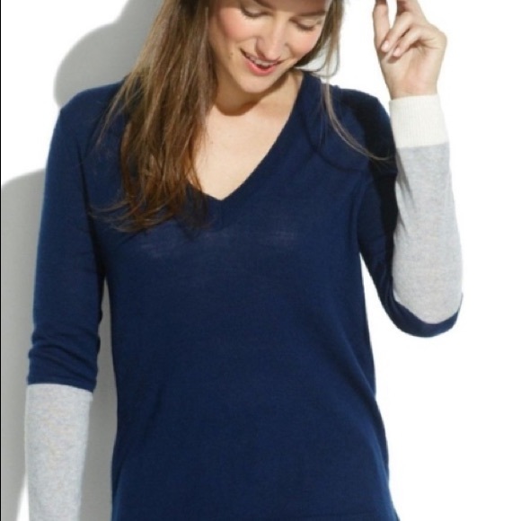 🆕 Madewell First Draft Colour Block Wool Sweater - Picture 3 of 9